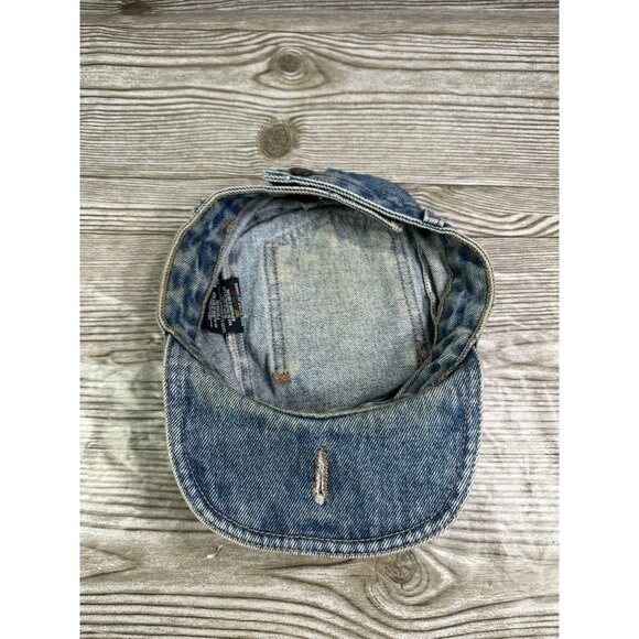 Vintage Robo Cap 80s 90s Y2K Grunge Biker Denim Hat Cap Size